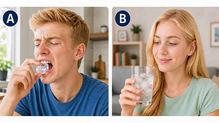 Which habit may chip or crack teeth?