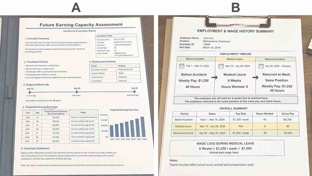 Which type of past income loss could this pay record help document?